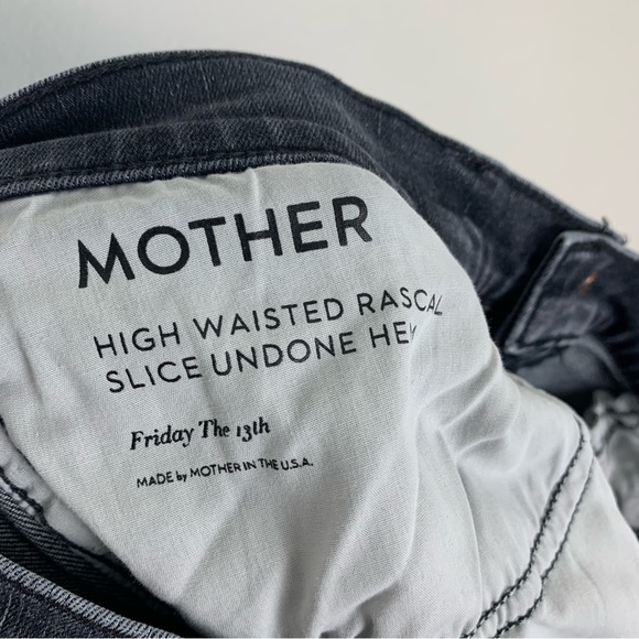 Mother The High-Waisted Rascal Slice Undone Hem Jeans in Friday the 13th Sz 32 - Picture 12 of 13